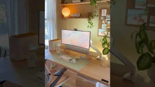 the coziest desk setup 🍃🕯️✨ #shorts