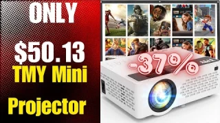 TMY Mini Projector, Upgraded Bluetooth Projector with Screen, 1080P Full HD Portable Projector,