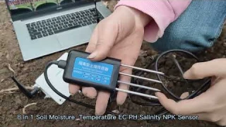 soil monitoring,soil sensor,soil tester,soil humidity,8 in 1 Soil mois tem EC PH salinity NPK sensor
