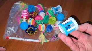 Набор игрушек для кошек с Aliexpress, палочка для кошек, шарик-колокольчик, игрушка с перьями.