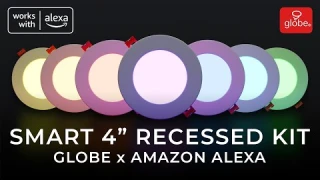 Smart Recessed Lighting Kit - 4 inch (RGB Color and Tunable White) | Globe x Amazon Alexa
