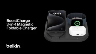 Belkin 3-in-1 Magnetic Foldable Wireless Charger with Qi2