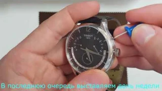 Настройка вечного календаря TISSOT T063.637.16.057.00. Perpetual calendar setting