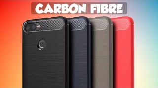 Силиконовый матовый чехол Carbon Fibre с карбоновым покрытием под металл