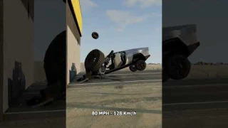 Tesla Cybertruck Crash Test - BeamNG.Drive #shorts