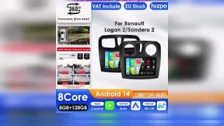 A must-have product! Hizpo Carplay 4G 7862 AI Systems Android 14 Car Radio for  Renault Logan 2 Sa