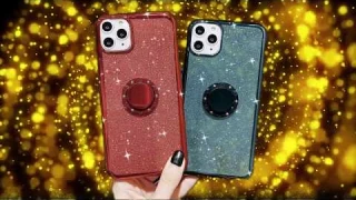 Блестящий чехол для iPhone  С держателем и стразами