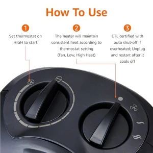 Керамический обогреватель, портативное решение для обогрева помещений, Amazon Basics