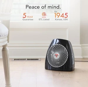 Обогреватель Vornado MVH с 3 уровнями нагрева, регулируемым термостатом и защитой от опрокидывания, Vornado