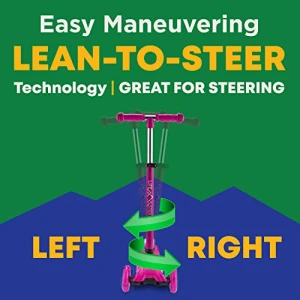 Детский самокат с 3 колесами и LED подсветкой, Lifemaster