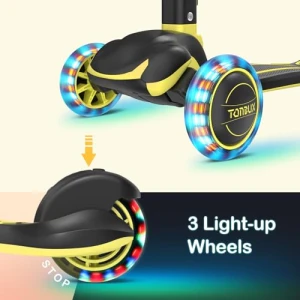 Детский самокат с подсветкой и регулируемой высотой, TONBUX