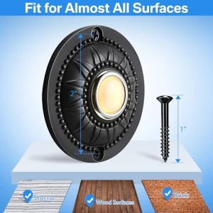 Круглая металлическая кнопка дверного звонка с подсветкой LED, Dreyoo