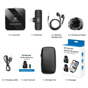 Беспроводной петличный микрофон, PULUZ