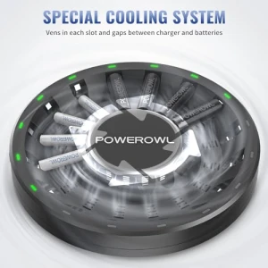 16-слотовое зарядное устройство для батареек AA/AAA, POWEROWL