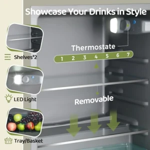 Ретро холодильник для напитков с дверцей из закаленного стекла, Anypro