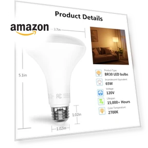 12 Pack BR30 LED лампочек — Светодиодные, dalattin