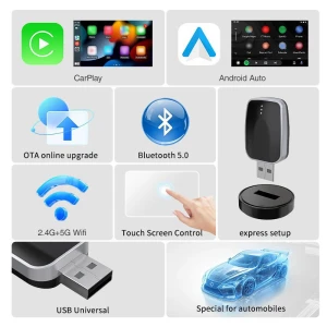 2 в 1 беспроводной адаптер Carplay и Android Auto — Автомагнитолы, Treasure Hom