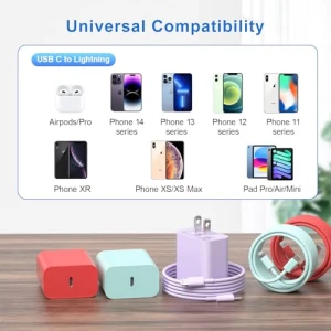 Зарядное устройство с кабелем USB-C на Lightning, Chamer