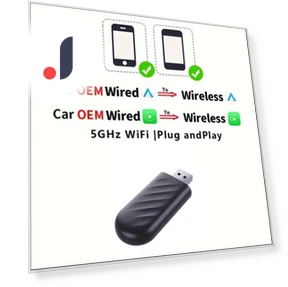 Беспроводной адаптер Android Auto и Carplay 2 в 1 — Автомагнитолы, Auto Launcher