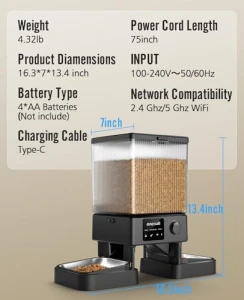 Автоматическая кормушка для кошек с Wi-Fi, oneisall