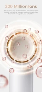 Фен с диффузором, ионный профессиональный высокоскоростной 1500 Вт, низкий уровень шума, TIDEWAY