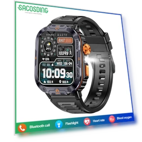Умные часы с большой батареей и светодиодным фонариком — Умные часы, SACOSDING