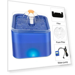 Ультра тихий фонтанчик для домашних животных со светодиодной подсветкой — Фонтаны, BC Pet Supplies