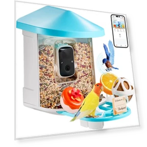 Умная кормушка для птиц с камерой 2K HD — Птицы в саду, VEVOR