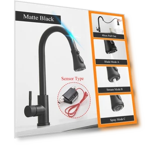 Сенсорный кухонный кран с интеллектуальным управлением — Сенсорные смесители для кухни, JOHO - CarGear