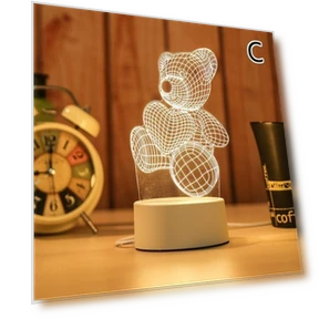 Креативный 3D визуальный светодиодный ночник — Оригинальные светильники, lansoon trade