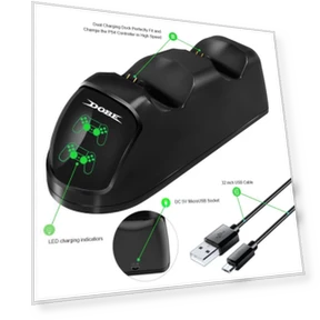 Двойной USB-контроллер с зарядным устройством и подставкой — Док-станции, Andy Reading