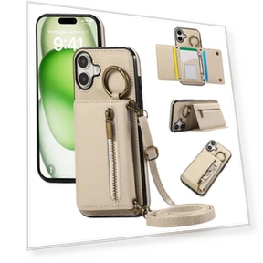 Кожаный чехол с кошельком, подставкой и плечевым ремнем — Аксессуары для телефонов, Smartwatch 2025