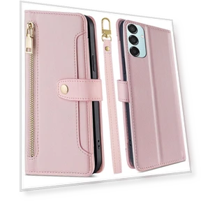 Кожаный чехол-кошелек с молнией и 2 ремешками — Чехлы-книжки, Smartwatch 2025