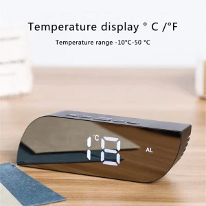 Умные светодиодные зеркальные часы-будильник, JUDING