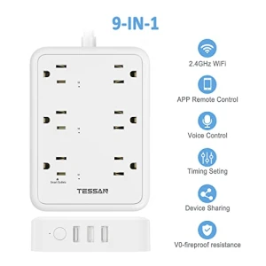 Умный сетевой фильтр с 3 умными розетками и 3 USB-портами — Умные розетки, TESSAN