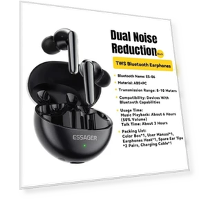 Беспроводные наушники с двойным шумоподавлением — Внутриканальные наушники, ESSAGER