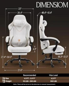 Игровое кресло с массажером для шеи и поясничной поддержкой — Эргономичные кресла, Dowinx