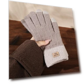 Женские трикотажные перчатки для велоспорта с сенсорным экраном — Перчатки и варежки, Warm Land