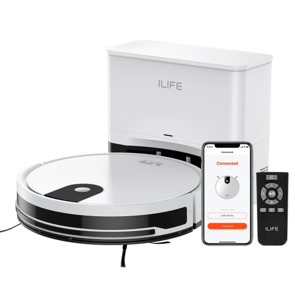 Robot Vacuum Cleaner with Self-Emptying Station, 2-in-1 Vacuum and Mop, ILIFE
