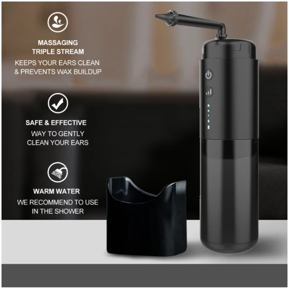 Automatic Electric Ear Cleaner with Jet Flusher and Nozzles — Electric Ear Cleaner