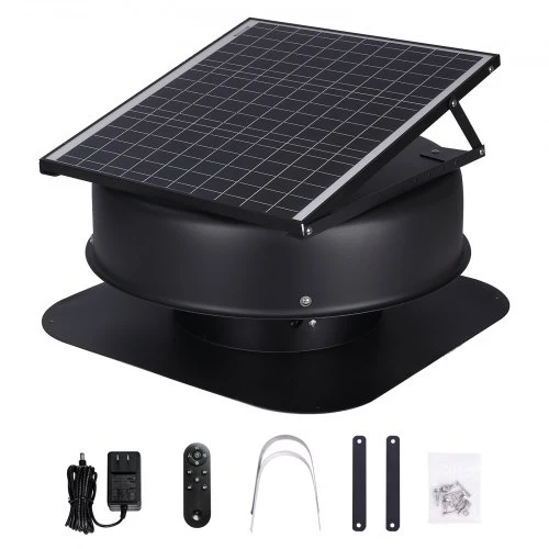 Solar Attic Fan 40W 1230 CFM with Smart Adapter — Smart Fan, VEVOR