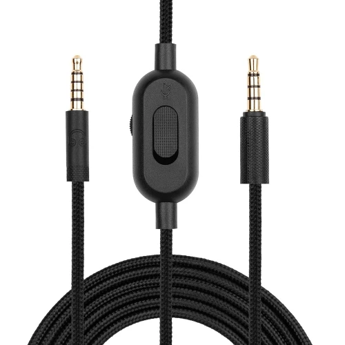 3.5mm Male to Male Gaming Headset Audio Cable with Wire-controlled