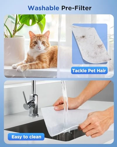 Large Room Air Purifier with Washable Filter and PM 2.5 Display — Air Purifier, Mooka