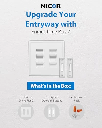 Electric Doorbell Kit with Selectable Ring Chimes — Video Doorbell, NICOR Lighting