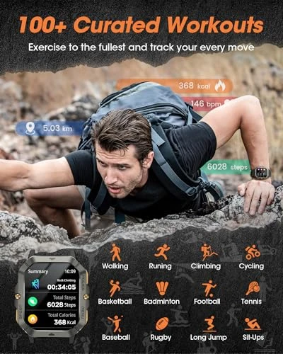 Military Smart Watch for Men — Smart Watch, DEKELIFE