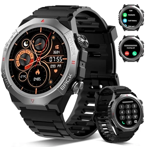Military Smart Watch with Call Function, 1.39" HD Display, 110+ Sport Modes, IP68 Waterproof, Atheewon