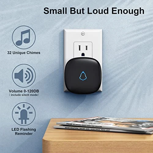 Wireless Doorbell with 2 Receivers and 2 Push Buttons — Video Doorbell, SECRUI