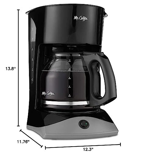 12-Cup Black Coffee Maker with Auto Pause and Glass Carafe — Coffee Maker, Mr. Coffee