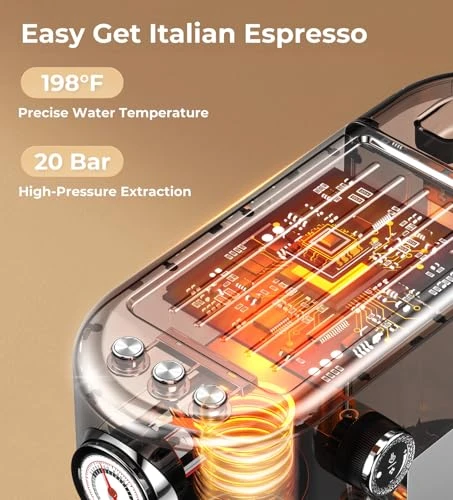 20 Bar Professional Espresso Machine with Milk Frother — Coffee Maker, Atatix