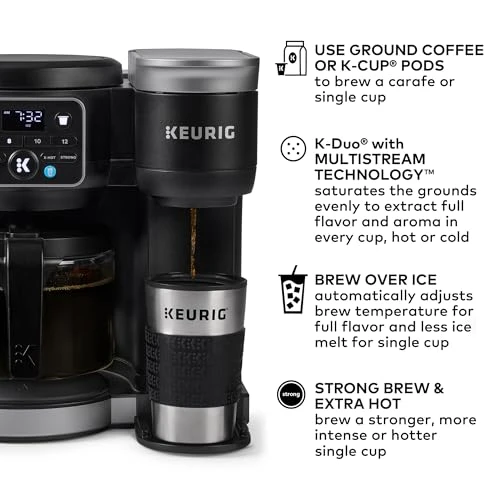 Hot & Iced Single Serve & Carafe Coffee Maker with MultiStream Technology, Keurig